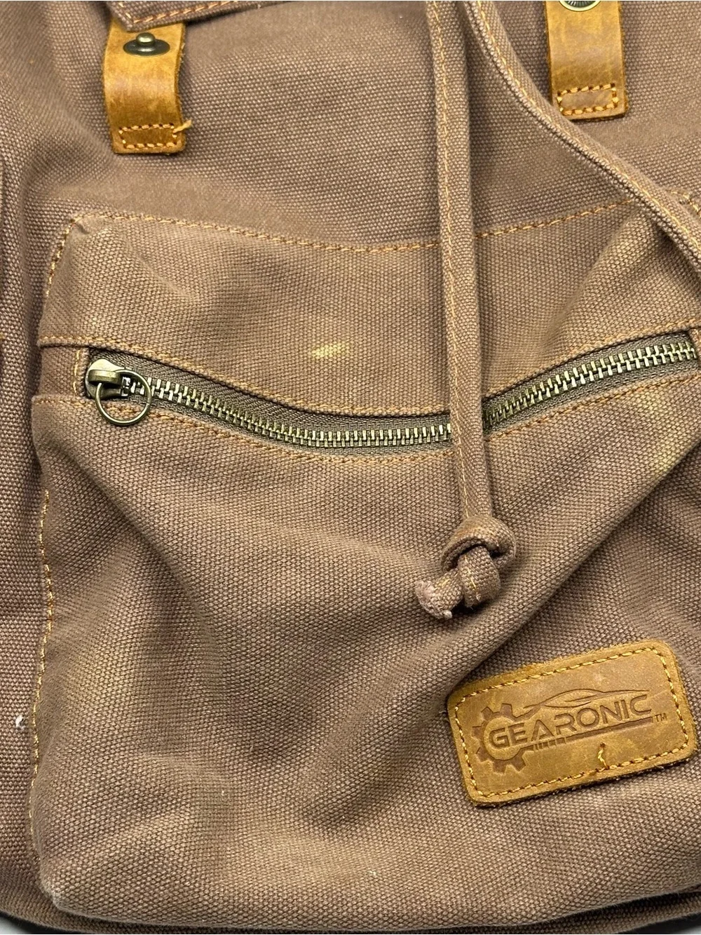 Gearonic Brown Canvas Backpack - Casual Everyday Bag